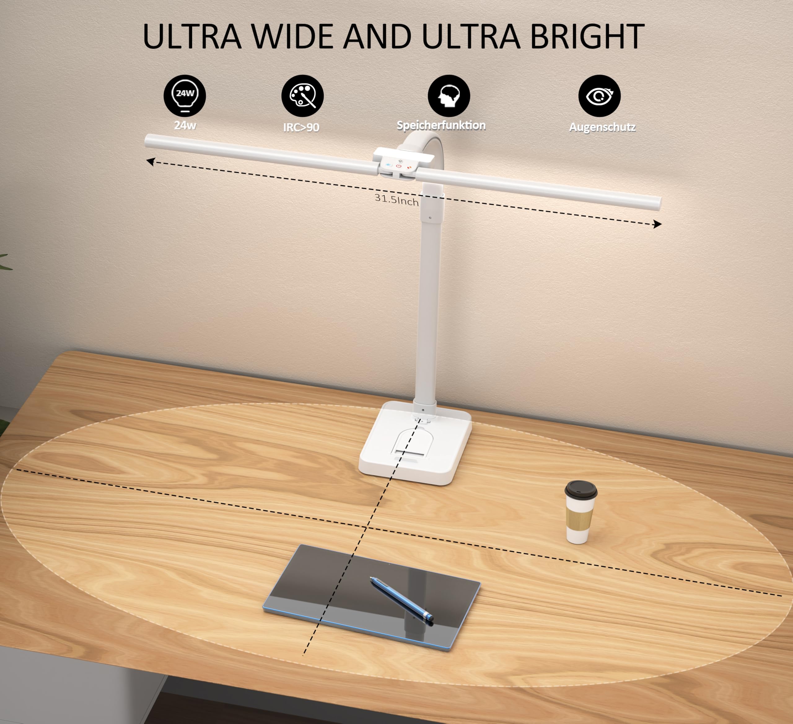 Amazon.co.jp: Ksunun デスクランプ オフィスホーム 24W 80cm ダブル